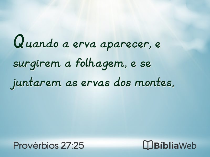 Provérbios 27:25 em imagem para compartilhar