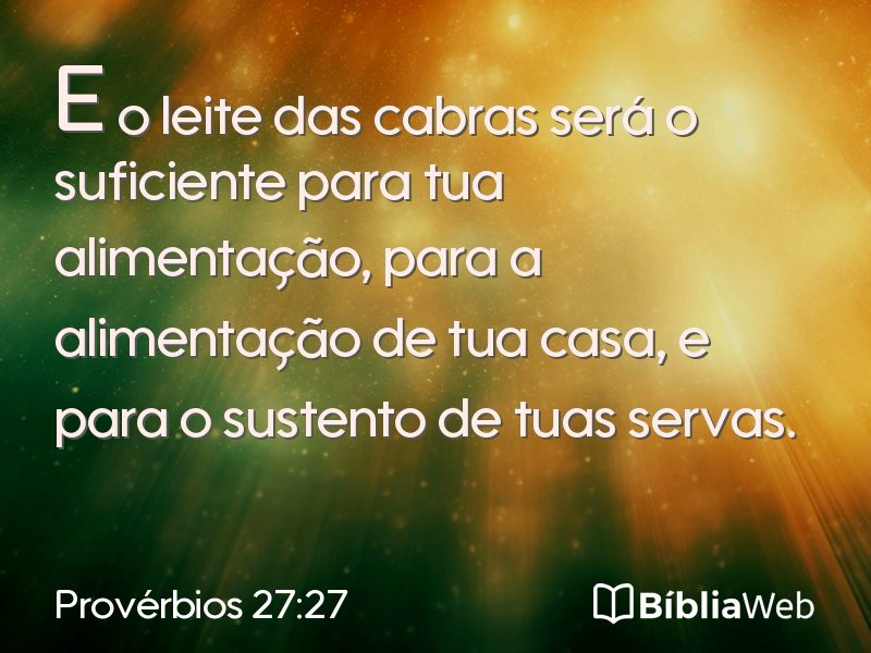 Provérbios 27:27 em imagem para compartilhar