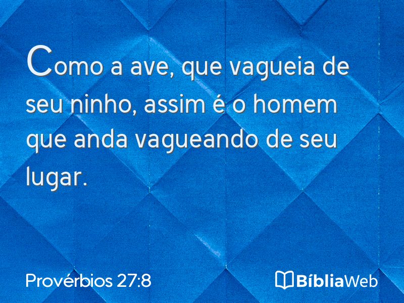Provérbios 27:8 em imagem para compartilhar