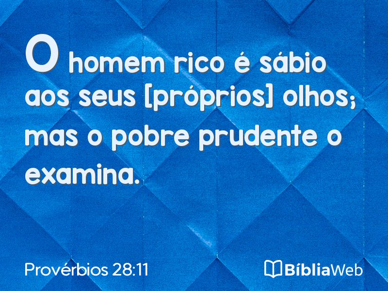 Provérbios 28:11 em imagem para compartilhar
