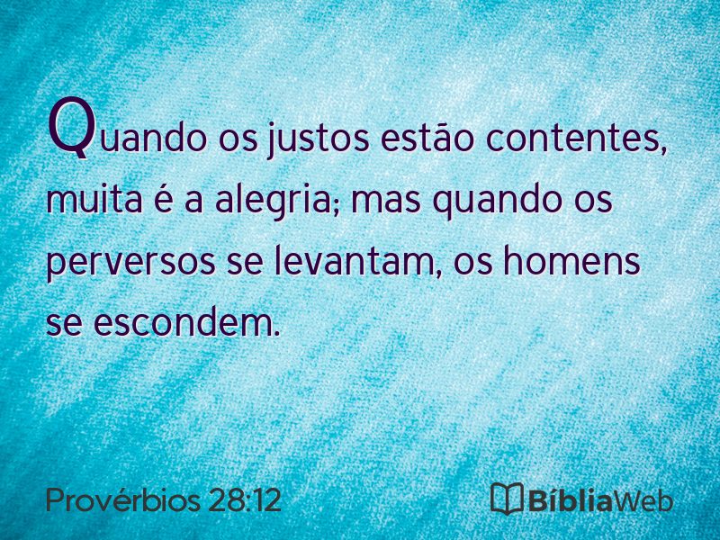 Provérbios 28:12 em imagem para compartilhar
