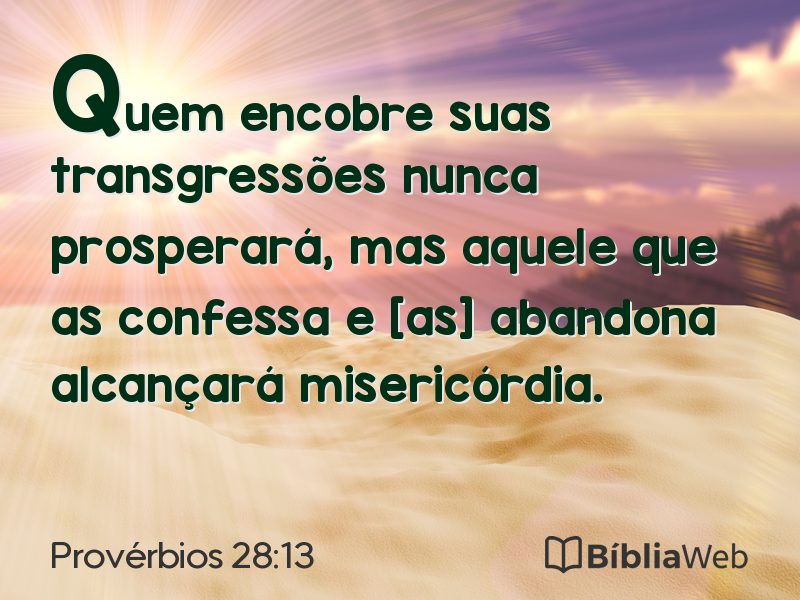 Provérbios 28:13 em imagem para compartilhar