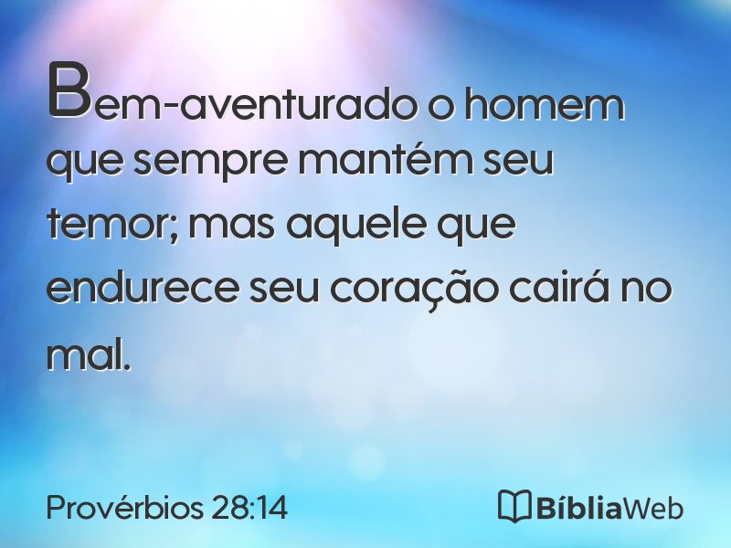 Provérbios 28:14 em imagem para compartilhar