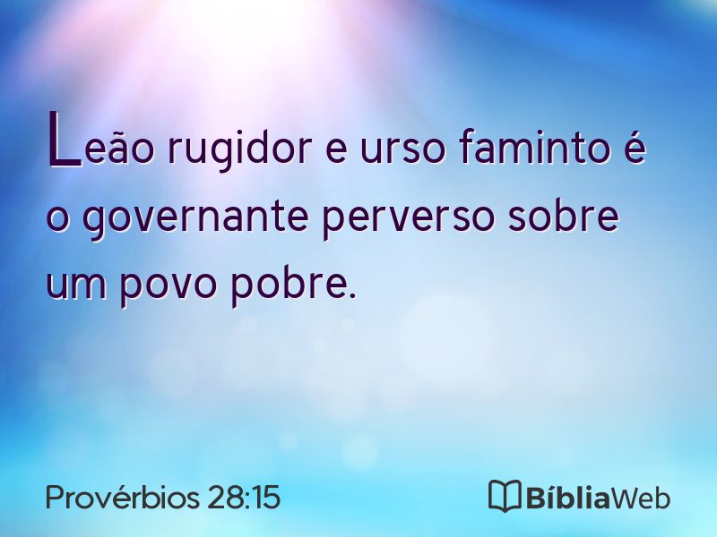 Provérbios 28:15 em imagem para compartilhar