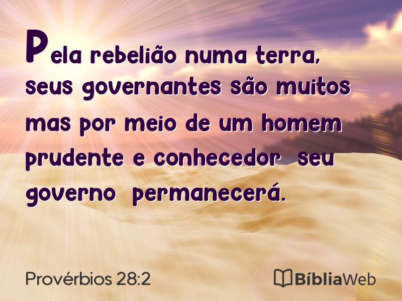 Provérbios 28:2 em imagem para compartilhar
