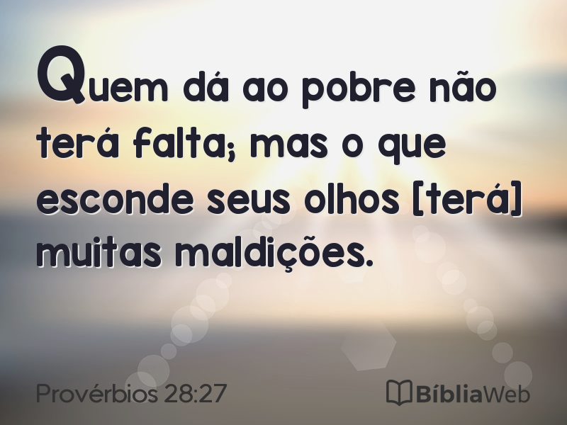 Provérbios 28:27 em imagem para compartilhar