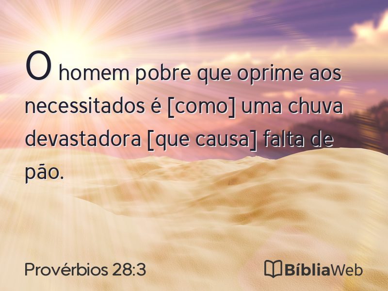 Provérbios 28:3 em imagem para compartilhar