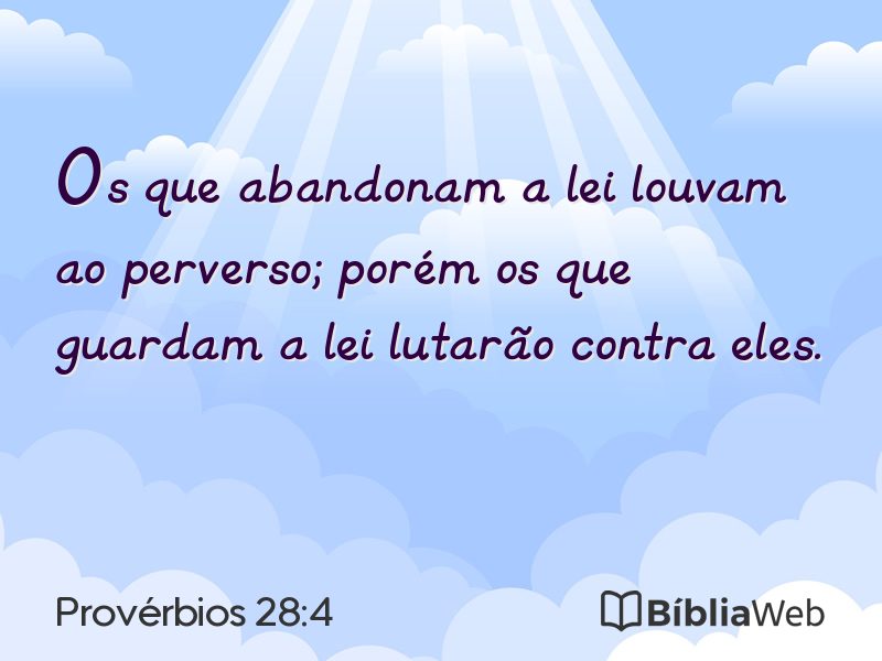 Provérbios 28:4 em imagem para compartilhar