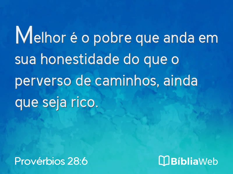 Provérbios 28:6 em imagem para compartilhar