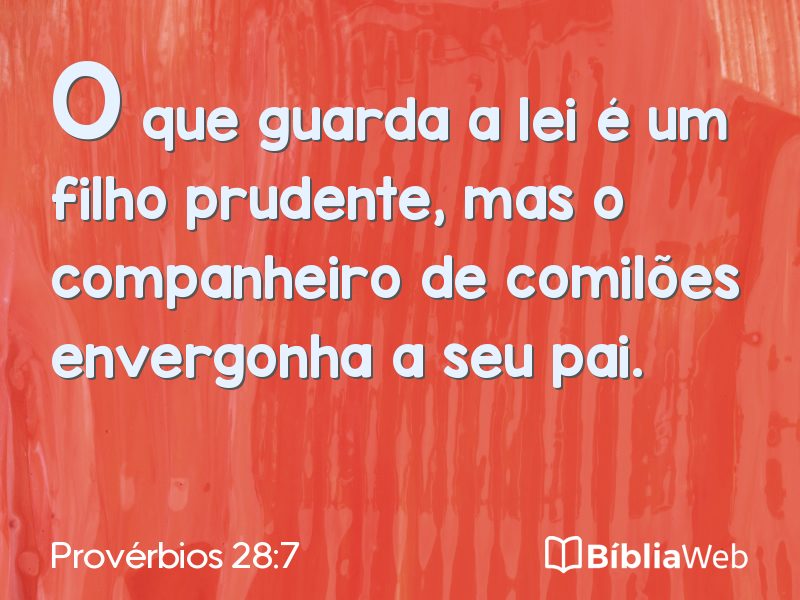 Provérbios 28:7 em imagem para compartilhar