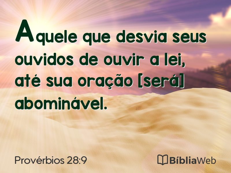 Provérbios 28:9 em imagem para compartilhar