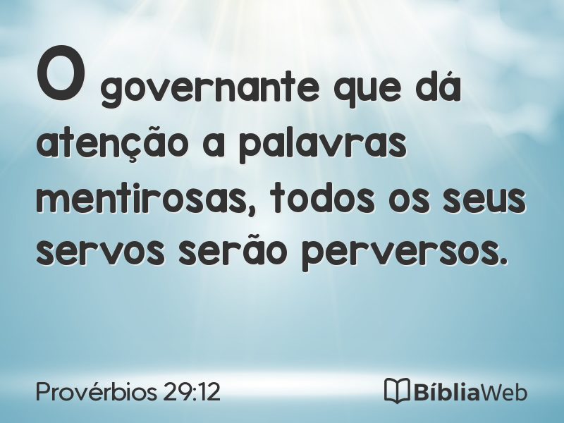 Provérbios 29:12 em imagem para compartilhar