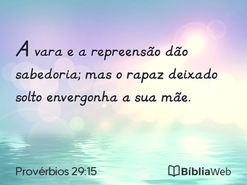 Provérbios 29:15 em imagem para compartilhar