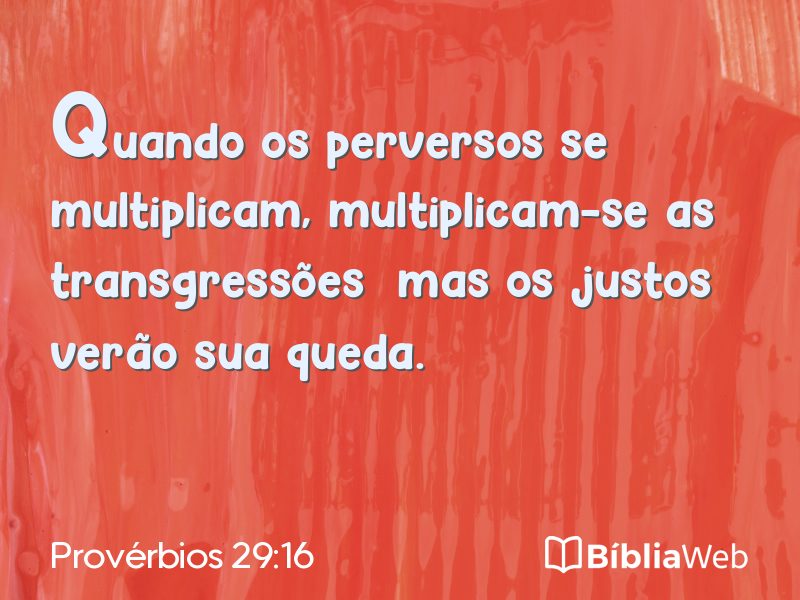 Provérbios 29:16 em imagem para compartilhar
