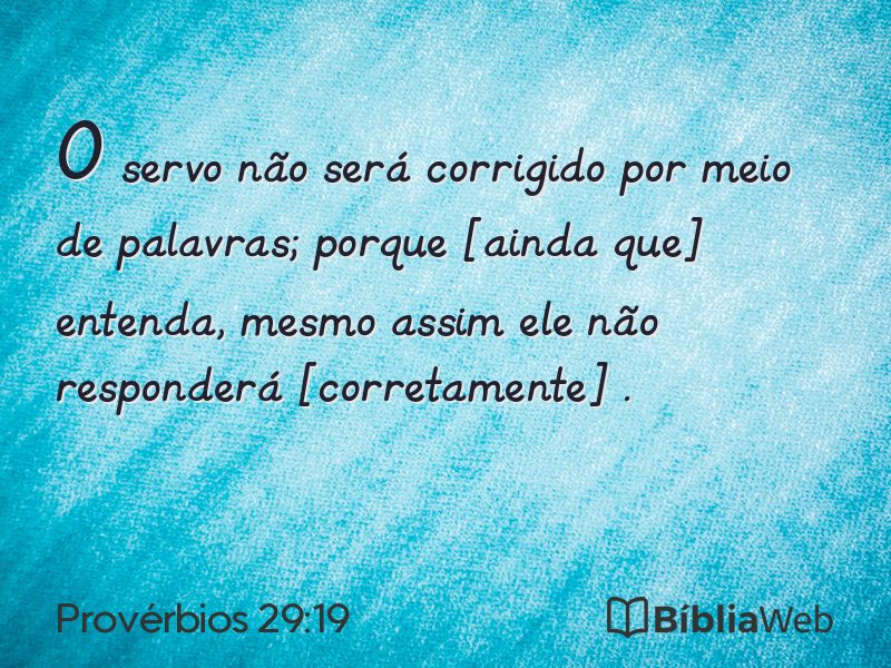 Provérbios 29:19 em imagem para compartilhar