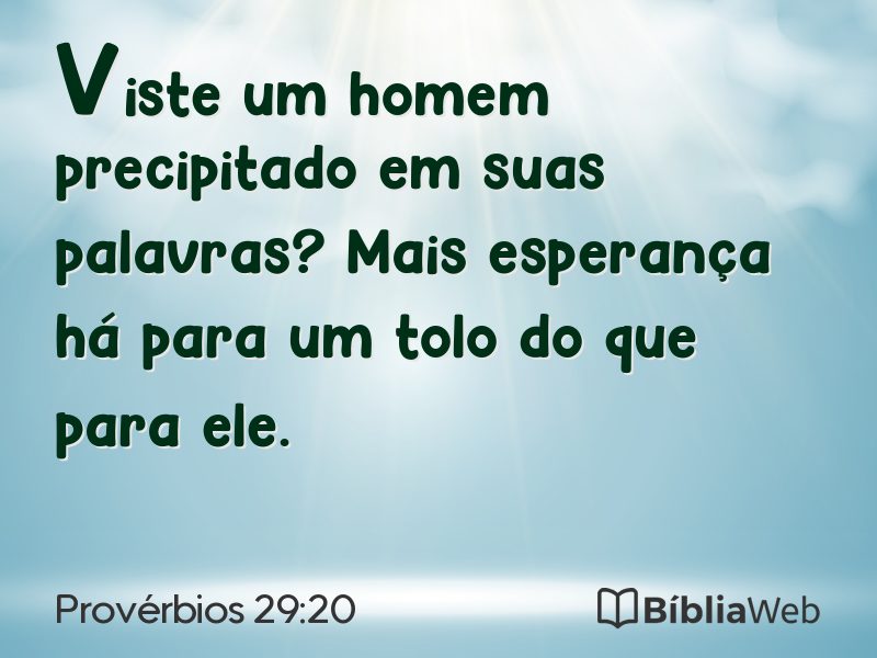 Provérbios 29:20 em imagem para compartilhar