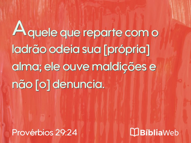 Provérbios 29:24 em imagem para compartilhar