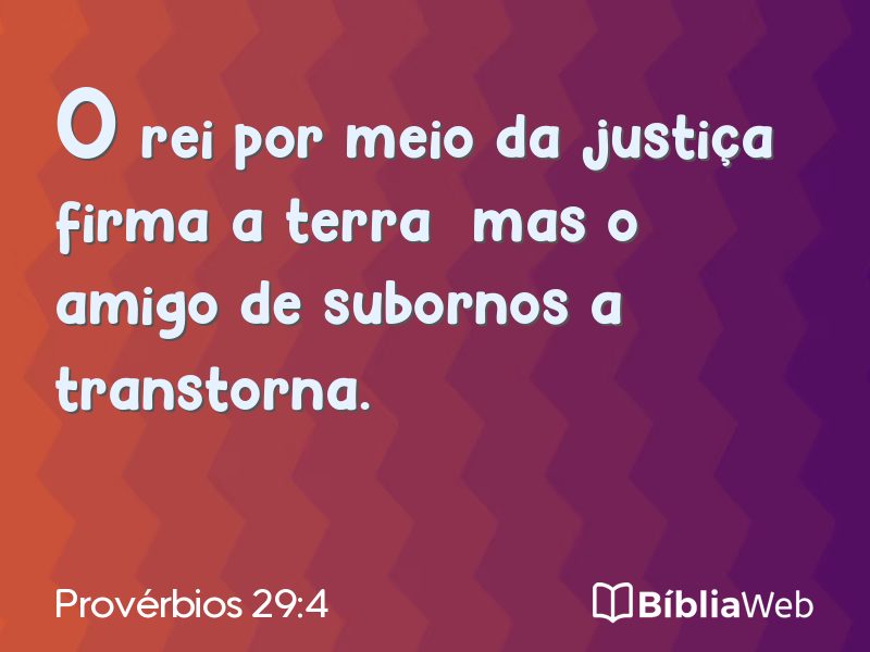 Provérbios 29:4 em imagem para compartilhar