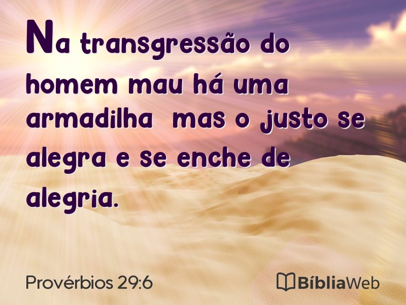 Provérbios 29:6 em imagem para compartilhar