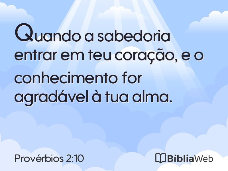 Provérbios 2:10 em imagem para compartilhar