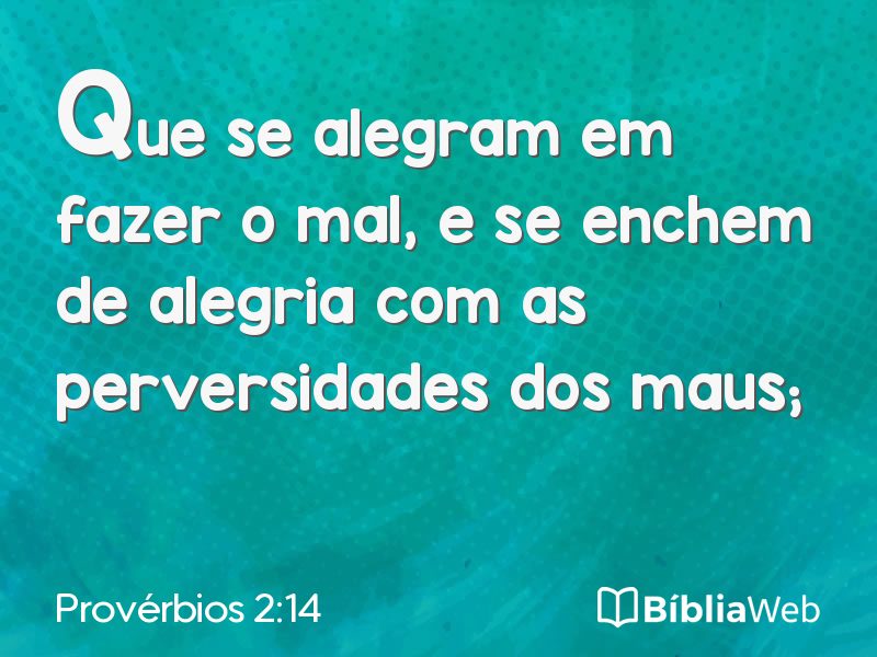 Provérbios 2:14 em imagem para compartilhar