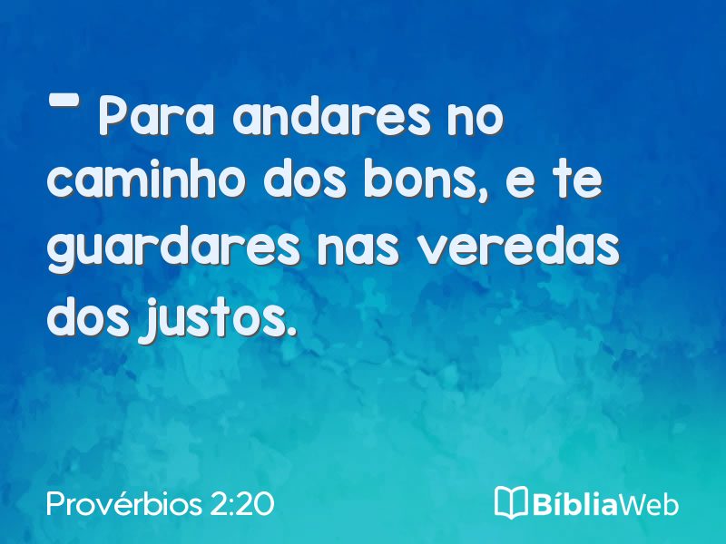 Provérbios 2:20 em imagem para compartilhar