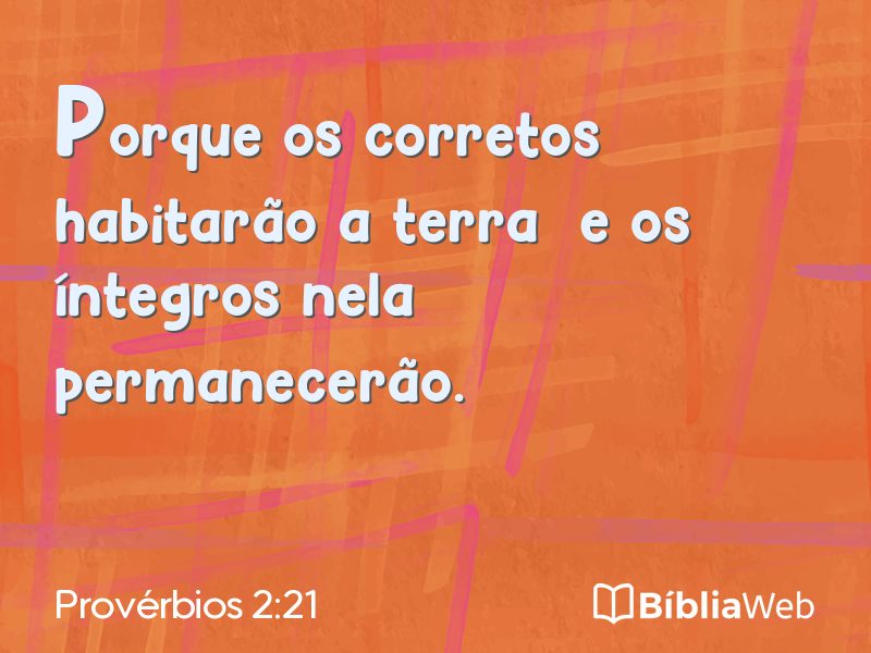 Provérbios 2:21 em imagem para compartilhar