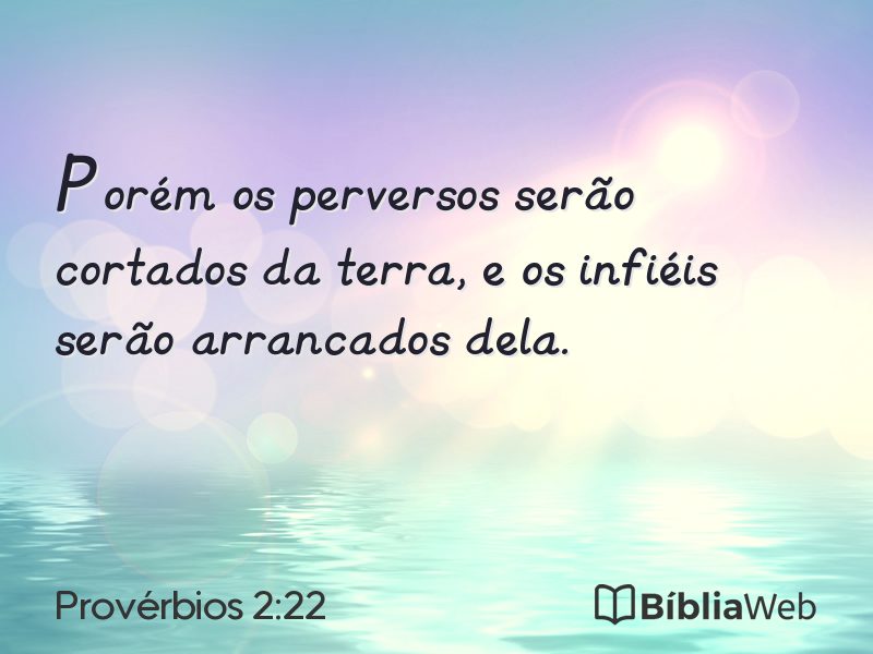 Provérbios 2:22 em imagem para compartilhar