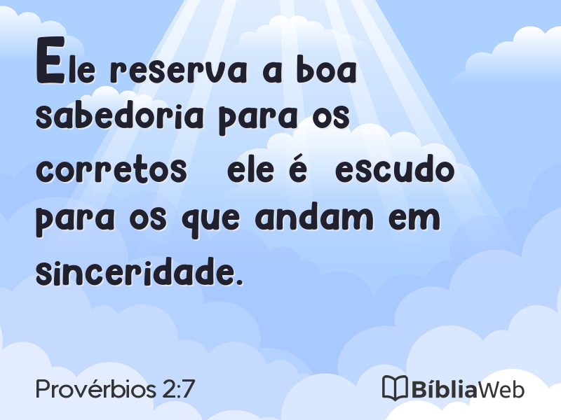 Provérbios 2:7 em imagem para compartilhar