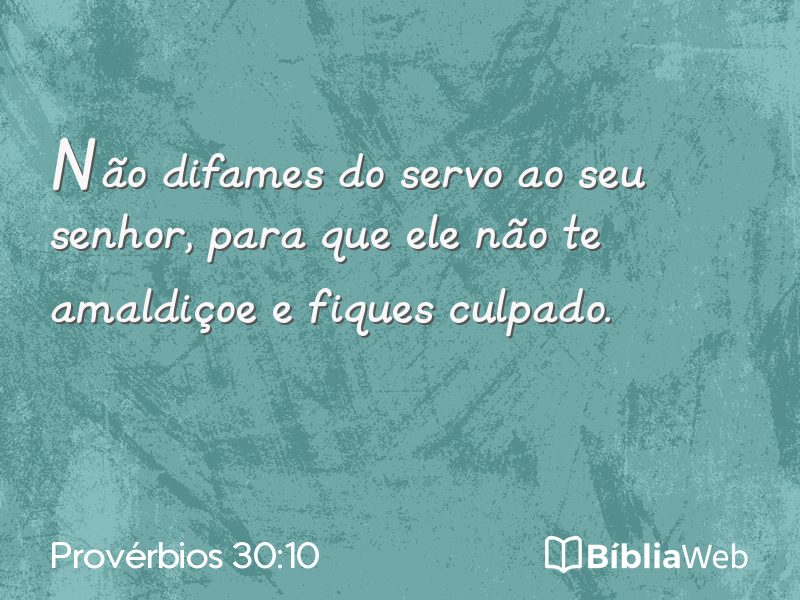 Provérbios 30:10 em imagem para compartilhar