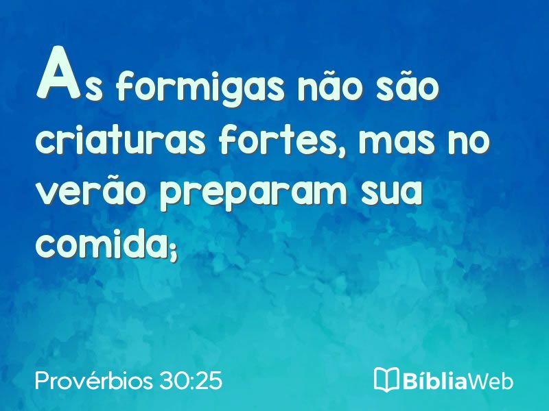 Provérbios 30:25 em imagem para compartilhar