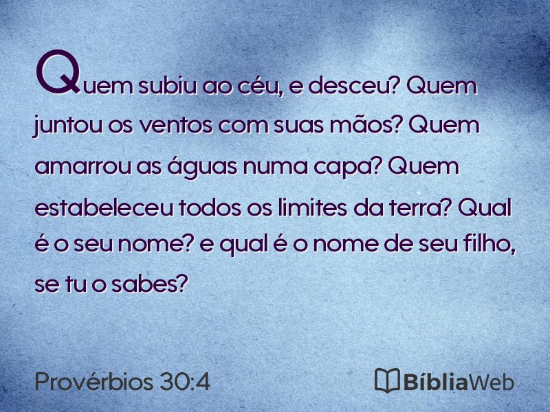 Provérbios 30:4 em imagem para compartilhar