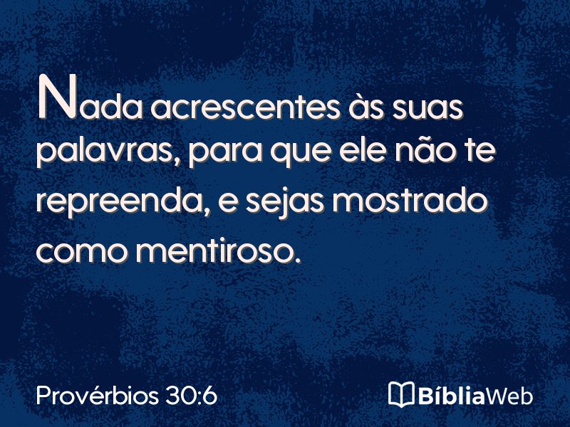 Provérbios 30:6 em imagem para compartilhar