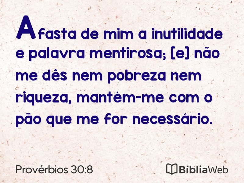 Provérbios 30:8 em imagem para compartilhar