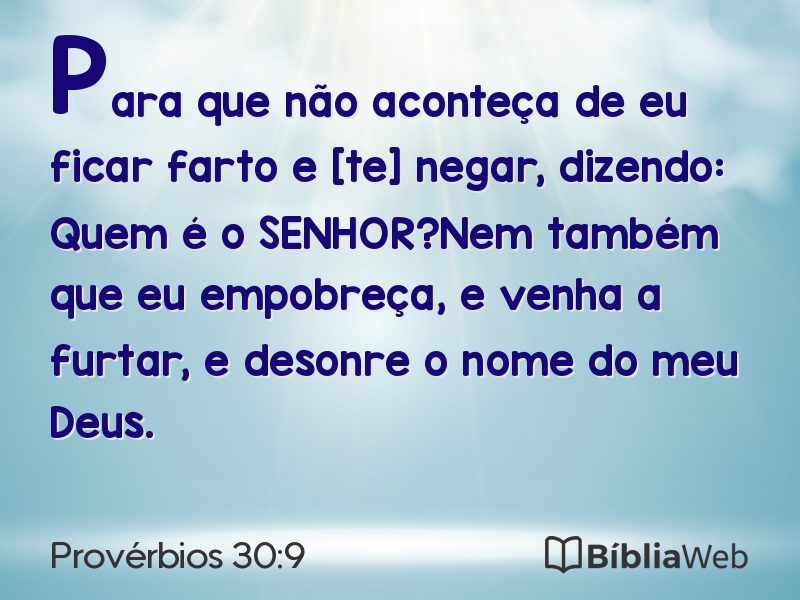 Provérbios 30:9 em imagem para compartilhar