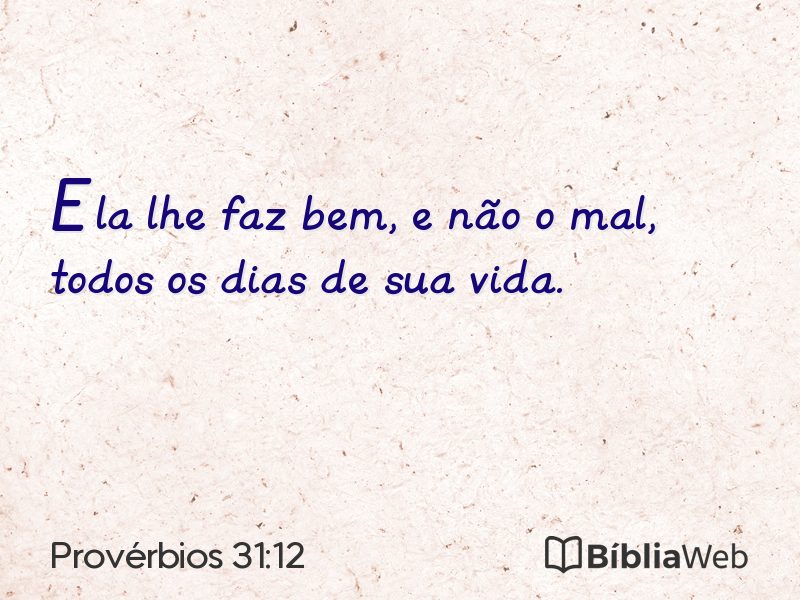 Provérbios 31:12 em imagem para compartilhar
