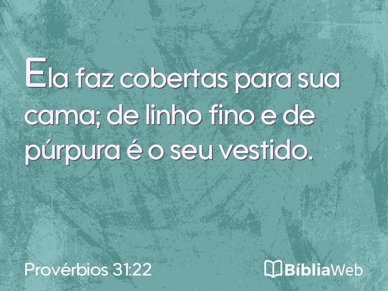 Provérbios 31:22 em imagem para compartilhar
