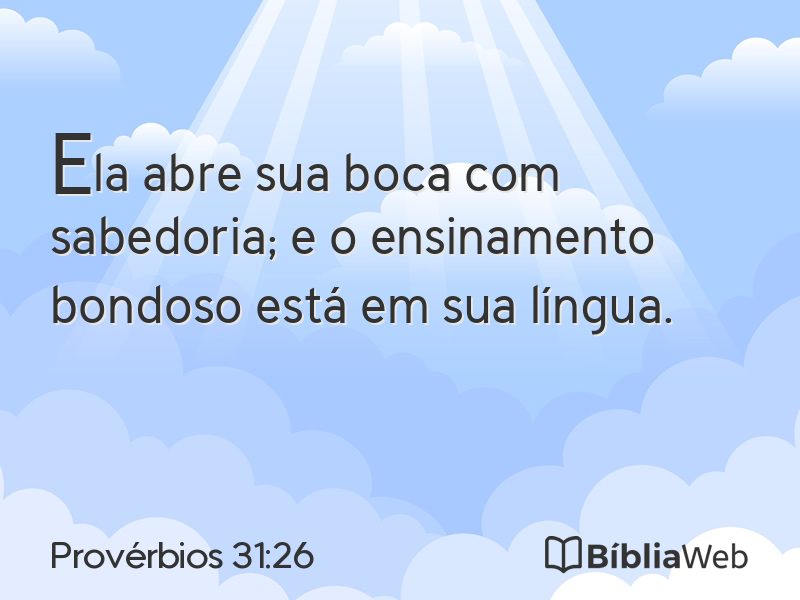 Provérbios 31:26 em imagem para compartilhar