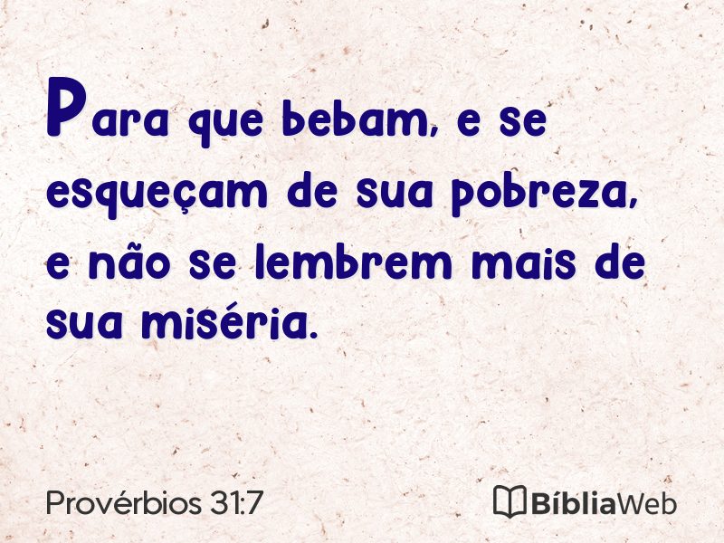 Provérbios 31:7 em imagem para compartilhar