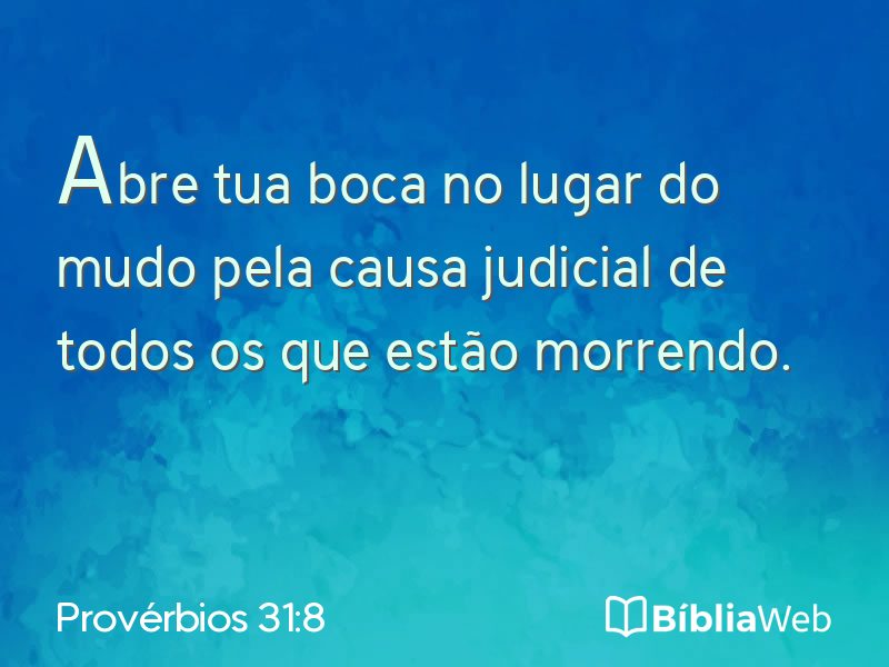 Provérbios 31:8 em imagem para compartilhar