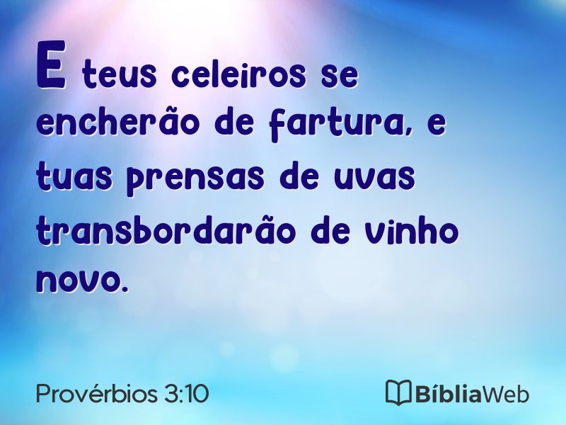 Provérbios 3:10 em imagem para compartilhar