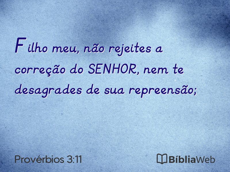 Provérbios 3:11 em imagem para compartilhar