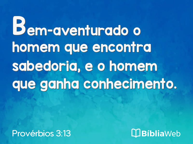 Provérbios 3:13 em imagem para compartilhar