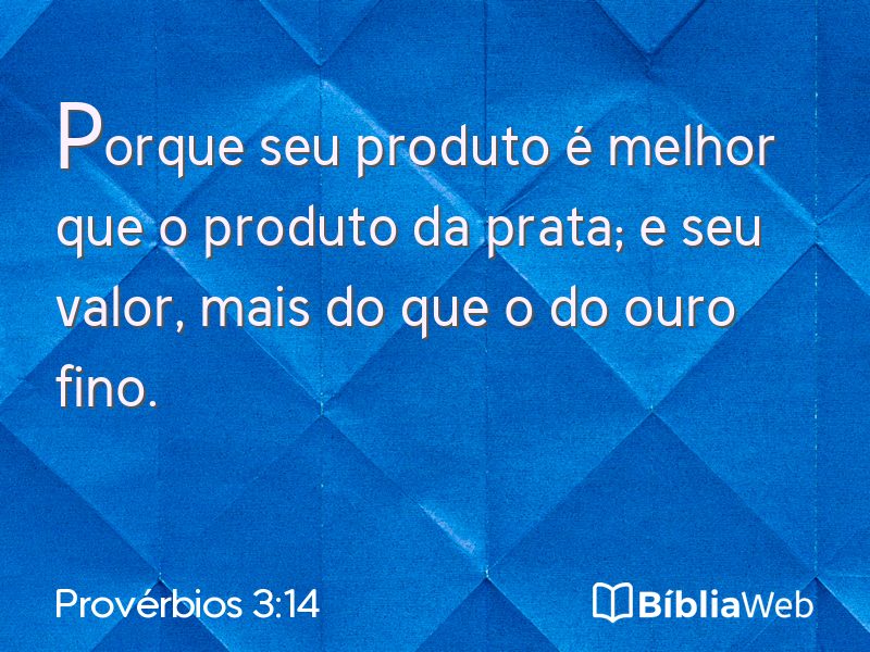 Provérbios 3:14 em imagem para compartilhar