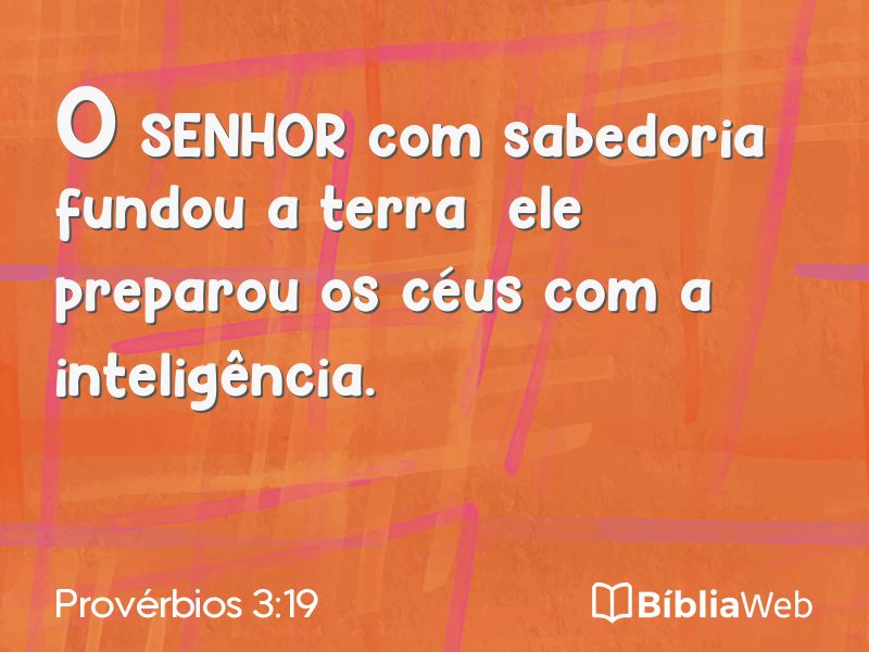 Provérbios 3:19 em imagem para compartilhar