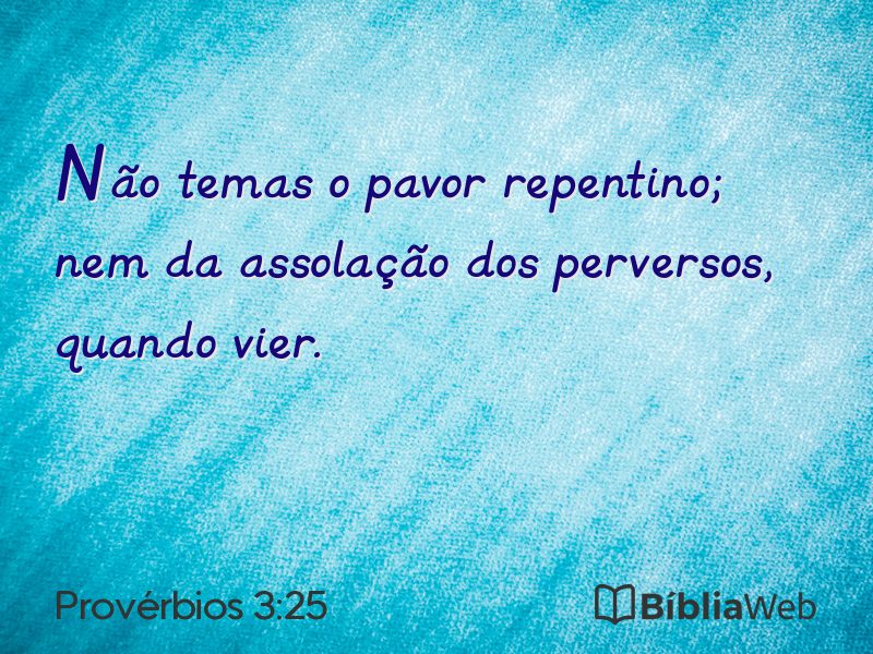 Provérbios 3:25 em imagem para compartilhar