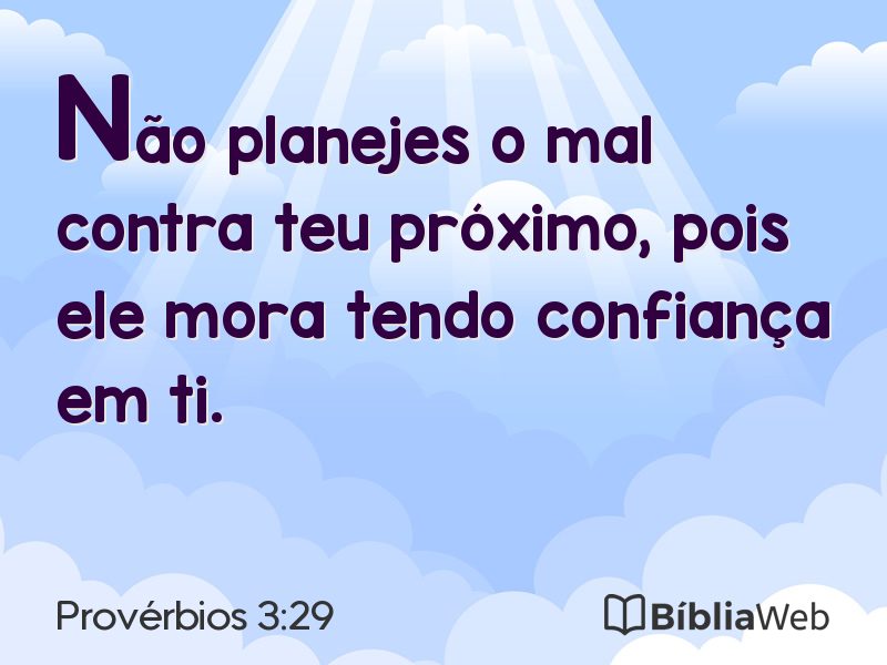 Provérbios 3:29 em imagem para compartilhar