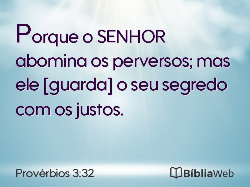 Provérbios 3:32 em imagem para compartilhar