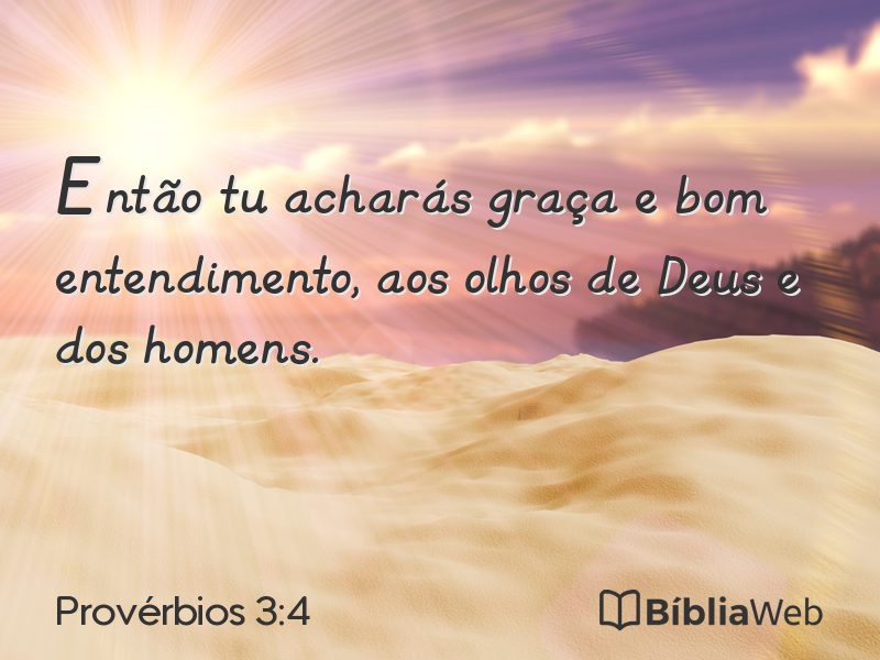 Provérbios 3:4 em imagem para compartilhar