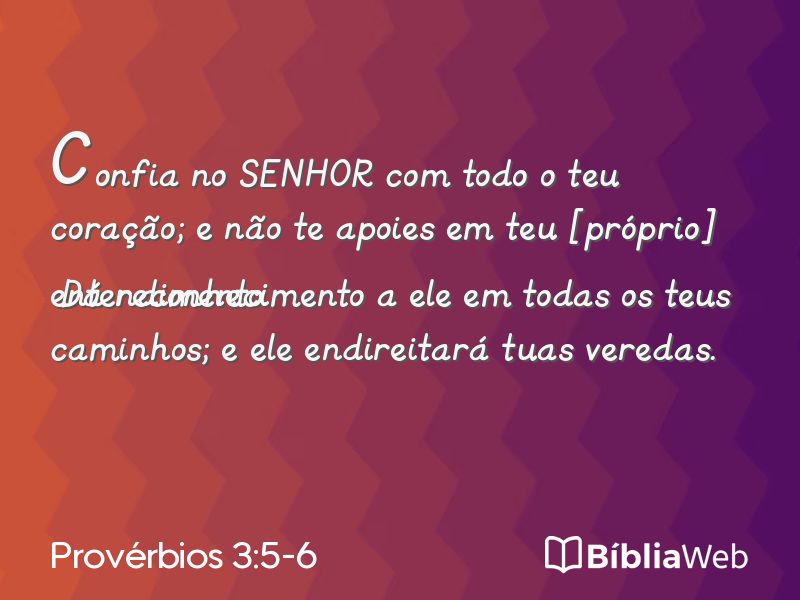 Provérbios 3:5-6 em imagem para compartilhar